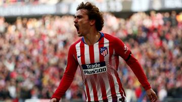 Griezmann celebra su gol al Real Madrid.