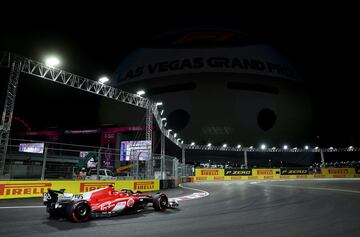 Carlos Sainz, durante la clasificación en el GP de Las Vegas.