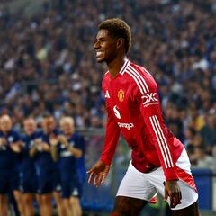 Marcus Rashford, segundo máximo anotador del Manchester United en competiciones europeas