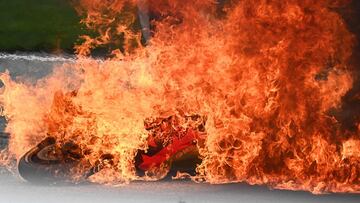 La moto de Pedrosa arde en el circuito de Red Bull Ring