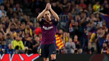 El centrocampista brasileño del Barcelona, Arthur Melo, durante un partido.