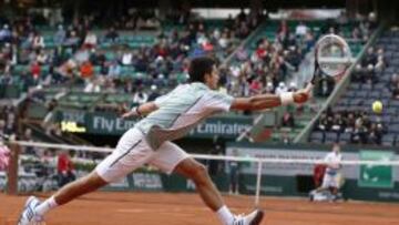Djokovic, durante el partido ante Goffin.