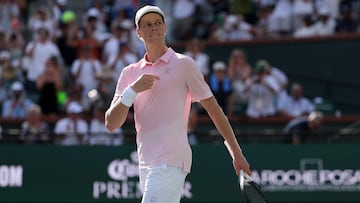 Jannik Sinner celebra su triunfo en la final de Indian Wells.