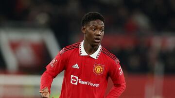 Soccer Football - FA Cup - Fourth Round - Manchester United v Reading - Old Trafford, Manchester, Britain - January 28, 2023 Manchester United's Kobbie Mainoo in action REUTERS/Phil Noble