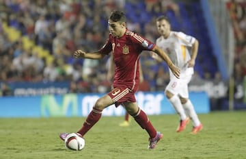 Munir, en su debut con la absoluta contra Albania en septiembre de 2014.