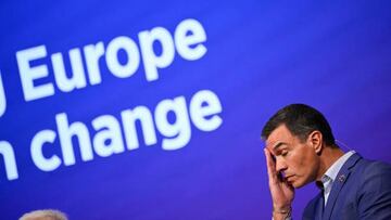 Spanish Prime Minister Pedro Sanchez reacts during the congress of the Party of the European Socialists (PES) in Berlin on October 15, 2022. (Photo by Tobias SCHWARZ / AFP) (Photo by TOBIAS SCHWARZ/AFP via Getty Images)