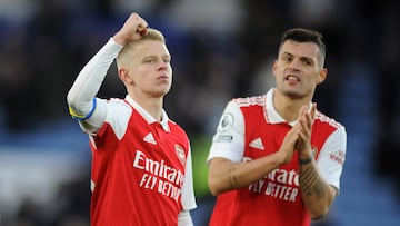 Oleksandr Zinchenko, jugador del Arsenal, celebra una victoria.