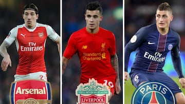 Bellerín, Coutinho y Verratti.