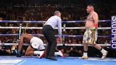 Andy Ruiz Jr noquea a Anthony Joshua durante su combate.