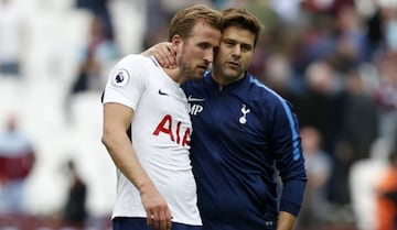 Harry Kane y Mauricio Pochettino en su etapa en Tottenham