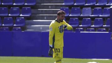 Roberto, al final del partido ante el Eibar.