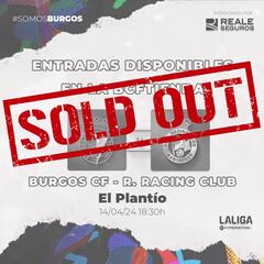 Agotadas las entradas para el partido contra el Racing