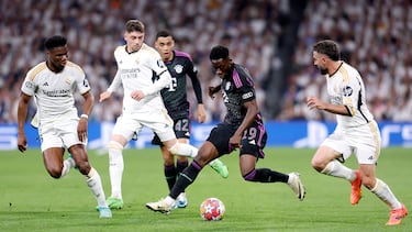 08/05/24 PARTIDO VUELTA SEMIFINALES CHAMPIONS LEAGUE
REAL MADRID - BAYERN DE MUNICH
AURELIEN TCHOUAMENI FEDE VALVERDE ALPHONSO DAVIES DANI CARVAJAL