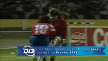 Richard Zambrano 1993: La Roja sólo ganó un partido en el torneo en Ecuador, pero fue inolvidable. Con dos goles de Zambrano en ocho minutos, Chile superó a Brasil por 3-2 en una jornada que quedó grabada para el atacante.