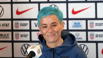 Jun 27, 2023; Carson, California, USA; USWNT forward Megan Rapinoe during Women's World Cup media day at Dignity Health Sports Park. Mandatory Credit: Kirby Lee-USA TODAY Sports