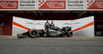 Nico Hulkenberg y Sergio Pérez en la presentación del VJM09, el nuevo coche de Force India.