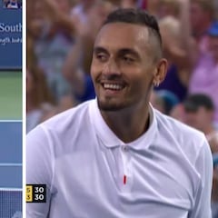 Kyrgios tuvo que reírse tras perder tal puntazo: 15 golpes y sobrada de las suyas incluida