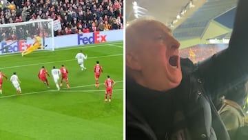 Kylian Mbappé’s penalty miss against Liverpool sparks wild frenzy at Anfield