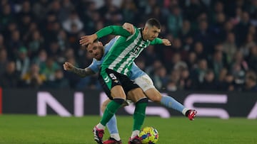 Guido Rodríguez, en el partido ante el Celta.