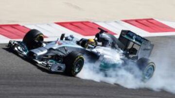 Hamilton en Bahrain.