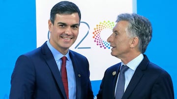 Macri y Pedro S&aacute;nchez, en la cumbre del G20.