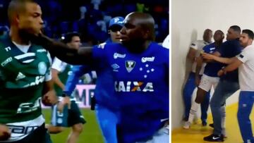 Batalla campal en Cruzeiro-Palmeiras: puños por todo lado