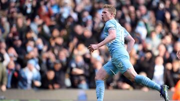 De Bruyne celebra su gol contra el Chelsea.