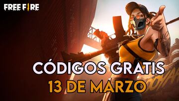 Free Fire códigos gratis hoy 13 de marzo