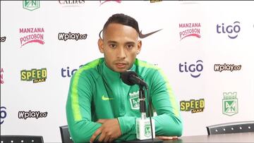 Jarlan Barrera en la previa del partido contra Equidad