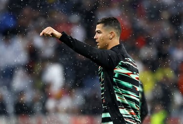 El calentamiento se vió afectado por una lluvia torrencial con granizo. 