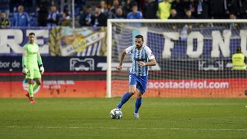 Lomb&aacute;n, durante un partido en La Rosaleda.