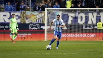 Lombán, durante un partido en La Rosaleda.