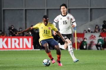 Jhon Jáder Durán y un golazo de chilena de Rafael Santos Borré le dieron la vuelta al marcador tras el primer tanto de Mitoma. Lorenzo mantiene su invicto con la Selección Colombia.