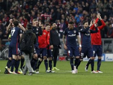 Así celebraron los jugadores del Atlético el pase a la final de la Champions