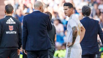 Zidane habla  de la lesi&oacute;n de James Rodr&iacute;guez