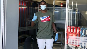 Dembélé, este miércoles llegando a las instalaciones de la Ciutat Esportiva.