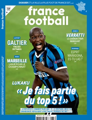 La portada de Lukaku en France Football.