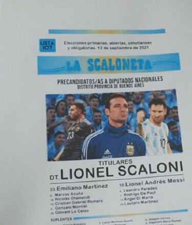 Elecciones PASO 2021: tras la obtención de la Copa América, las boletas de ¡Scaloni y Messi!