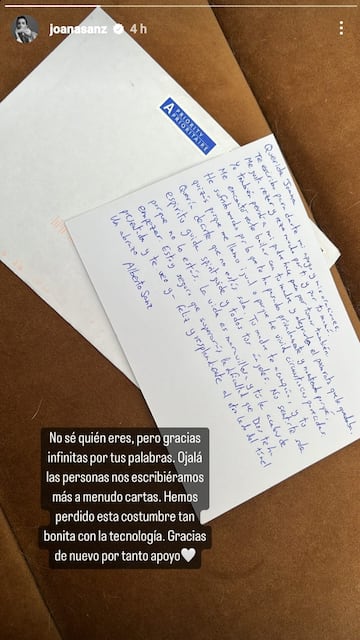 Alves's wife receives an anonymous letter: "I don't know who you are, but thank you." INSTAGRAM