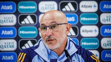 Luis de la Fuente en la rueda de prensa de la Selección.