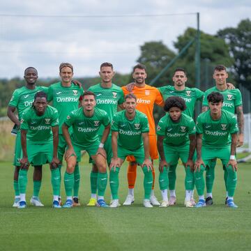 La alineación del Leganés en su debut en Reino Unido contra el Burnley. 