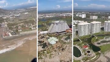 VIDEO: Así se ve desde el aire la destrucción en zona Diamante, Acapulco