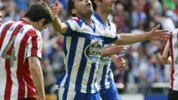 Bruno Gama, durante un partido de esta temporada con el Deportivo.