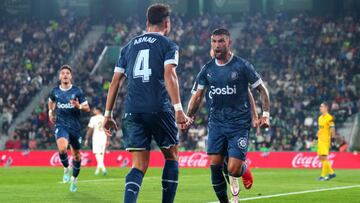 ELCHE, SPAIN - NOVEMBER 08: Valentin Castellanos of Girona FC celebrates after scoring their team's second goal during the LaLiga Santander match between Elche CF and Girona FC at Estadio Manuel Martinez Valero on November 08, 2022 in Elche, Spain. (Photo by Aitor Alcalde/Getty Images)