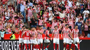 27-09-2023. EL SPORTING CELEBRA UN GOL CON SUS AFICIONADOS EN EL MOLINÓN.