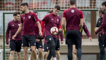 El Athletic esta mañana en Lezama.