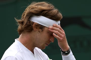 Rublev, cabizbajo durante su partido contra Francisco Comesaña. 