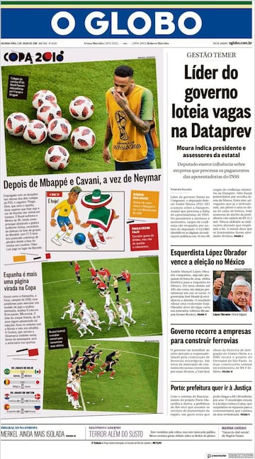 Las portadas de la prensa tras la eliminación de España