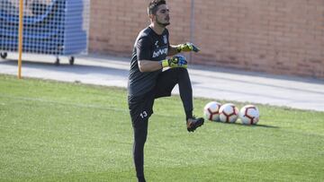 Serantes, portero del Leganés, durante un entrenamiento.
