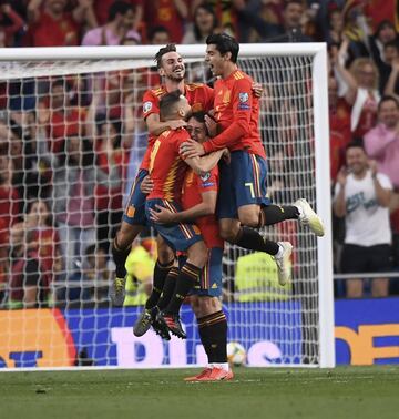 3-0. Mikel Oyarzabal celebró el tercer gol.